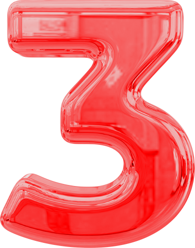 Number 3 red 3d